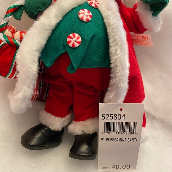 ANNALEE Collectible Santa  9” Peppermint Santa with Basket - Picture 14 of 14